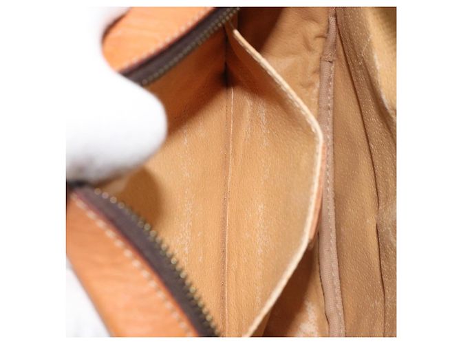 Céline Borsa a tracolla CELINE in tela Macadam PVC Pelle Marrone Oro Auth 190422A D'oro - vista 21