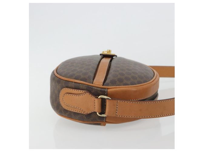 Céline Borsa a tracolla CELINE in tela Macadam PVC Pelle Marrone Oro Auth 190422A D'oro - vista 3