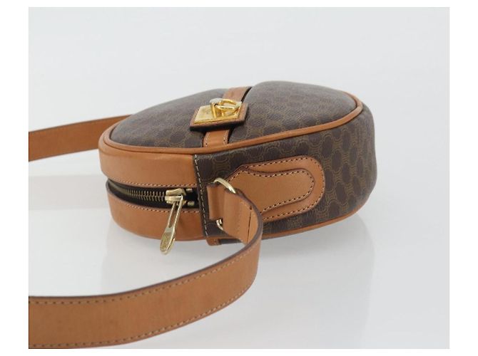 Céline Borsa a tracolla CELINE in tela Macadam PVC Pelle Marrone Oro Auth 190422A D'oro - vista 4
