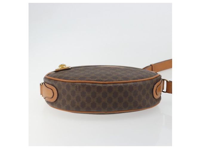 Céline Borsa a tracolla CELINE in tela Macadam PVC Pelle Marrone Oro Auth 190422A D'oro - vista 5