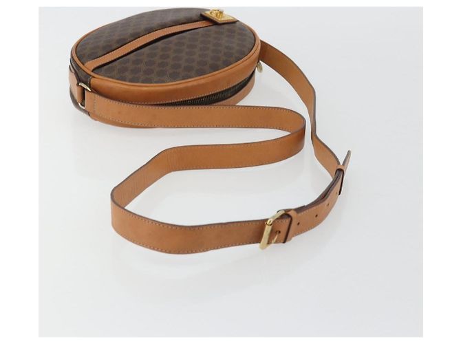 Céline Borsa a tracolla CELINE in tela Macadam PVC Pelle Marrone Oro Auth 190422A D'oro - vista 7