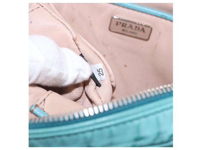 Borsa a tracolla PRADA in pelle azzurro chiaro argento Auth ka5130 Blu chiaro - vista 12