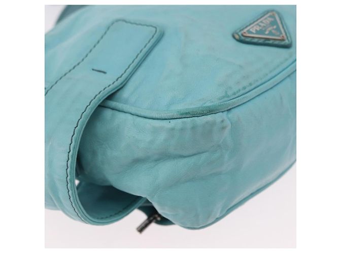 Borsa a tracolla PRADA in pelle azzurro chiaro argento Auth ka5130 Blu chiaro - vista 15