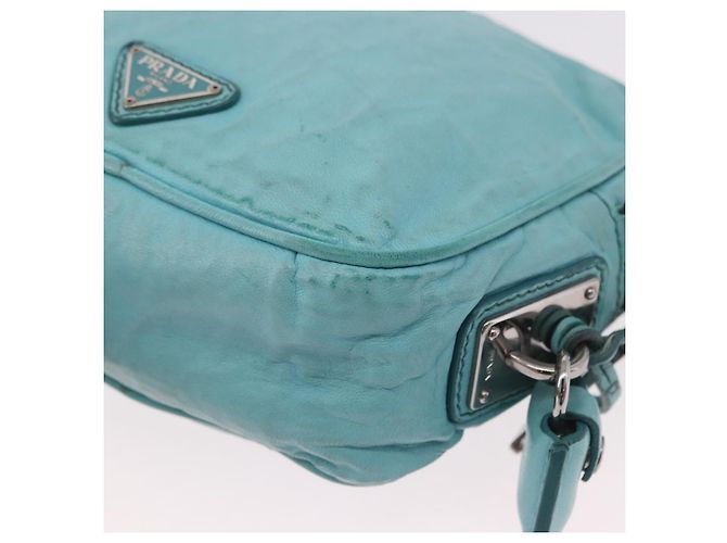 Borsa a tracolla PRADA in pelle azzurro chiaro argento Auth ka5130 Blu chiaro - vista 16