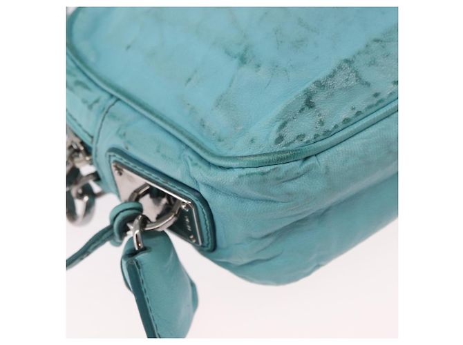 Borsa a tracolla PRADA in pelle azzurro chiaro argento Auth ka5130 Blu chiaro - vista 17