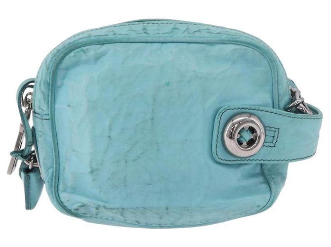 Borsa a tracolla PRADA in pelle azzurro chiaro argento Auth ka5130 Blu chiaro - vista 2