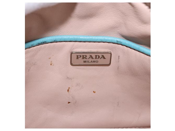 Borsa a tracolla PRADA in pelle azzurro chiaro argento Auth ka5130 Blu chiaro - vista 21