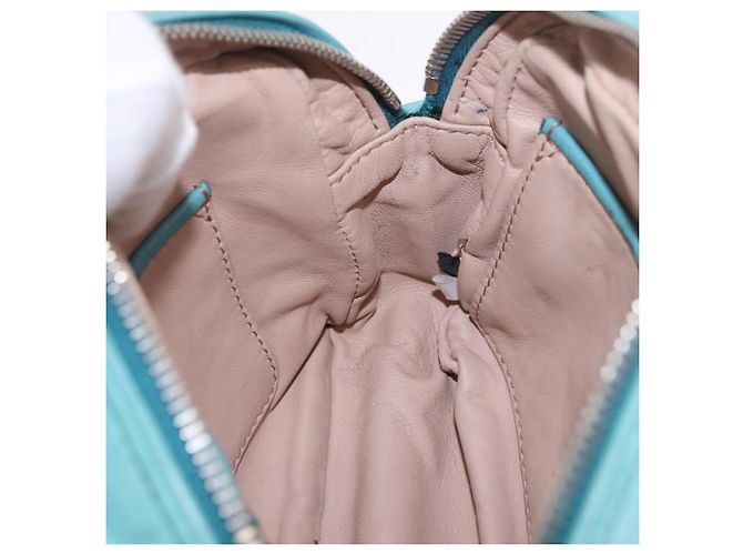 Borsa a tracolla PRADA in pelle azzurro chiaro argento Auth ka5130 Blu chiaro - vista 23