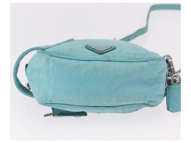 Borsa a tracolla PRADA in pelle azzurro chiaro argento Auth ka5130 Blu chiaro - vista 6