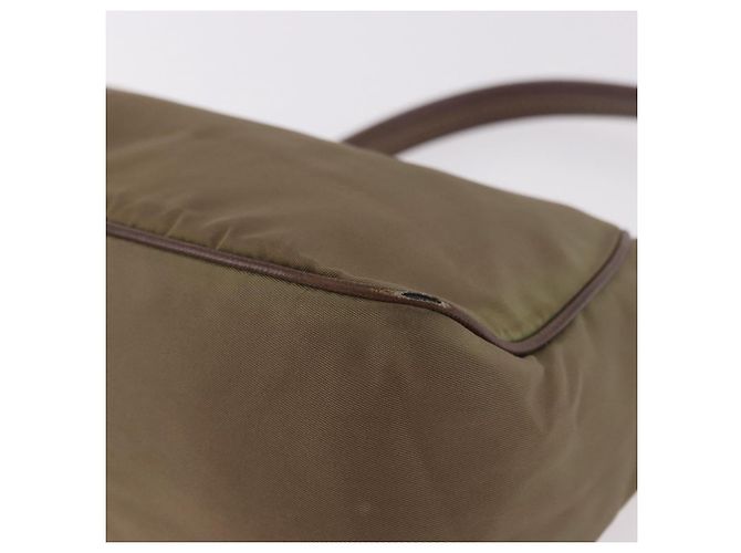 Borsa a Spalla PRADA Nylon Verde Argento Auth 189427 - vista 15