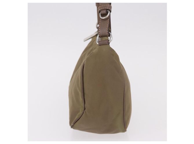 Borsa a Spalla PRADA Nylon Verde Argento Auth 189427 - vista 3