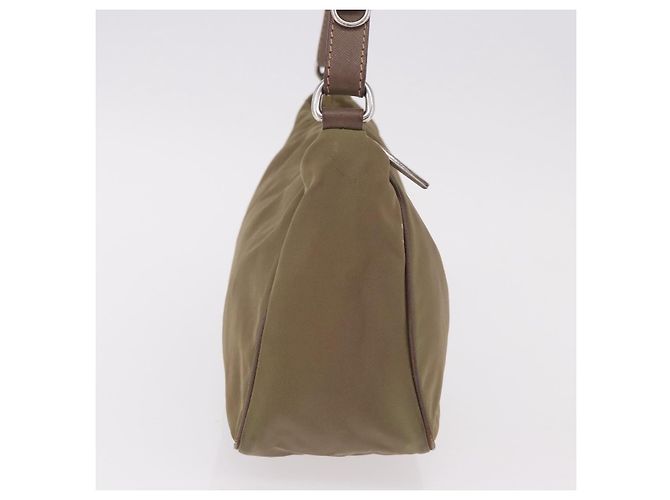 Borsa a Spalla PRADA Nylon Verde Argento Auth 189427 - vista 4