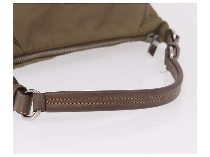 Borsa a Spalla PRADA Nylon Verde Argento Auth 189427 - vista 7