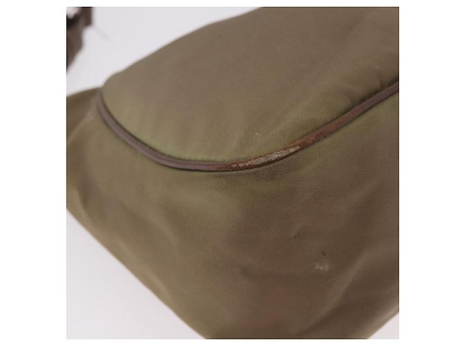 Borsa a Spalla PRADA Nylon Verde Argento Auth 189427 - vista 8