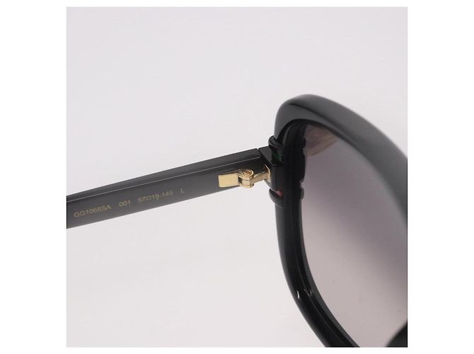 Occhiali da sole GUCCI in plastica nero e oro Auth 191416V D'oro - vista 10
