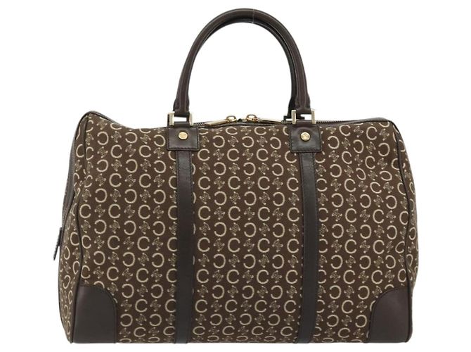 Céline CELINE Borsa Boston in Tela C Macadam Marrone Oro Auth gh2216A D'oro - vista 13