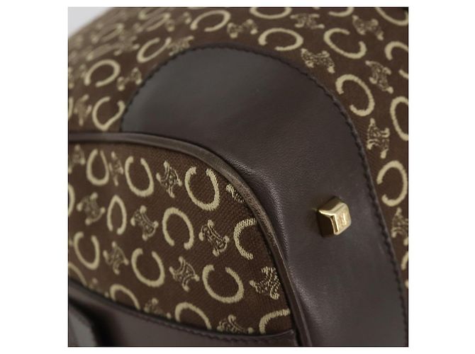 Céline CELINE Borsa Boston in Tela C Macadam Marrone Oro Auth gh2216A D'oro - vista 14