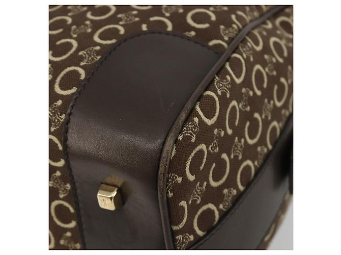 Céline CELINE Borsa Boston in Tela C Macadam Marrone Oro Auth gh2216A D'oro - vista 15