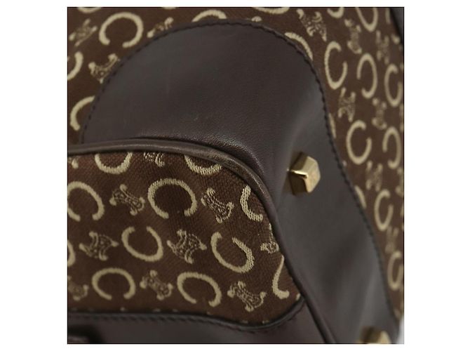 Céline CELINE Borsa Boston in Tela C Macadam Marrone Oro Auth gh2216A D'oro - vista 16