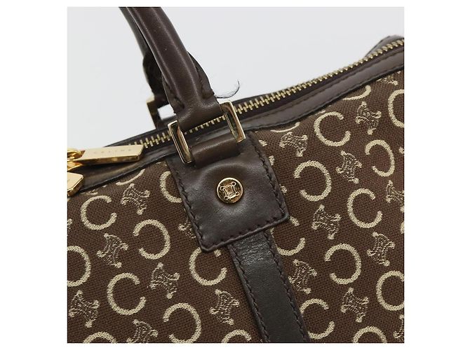 Céline CELINE Borsa Boston in Tela C Macadam Marrone Oro Auth gh2216A D'oro - vista 17