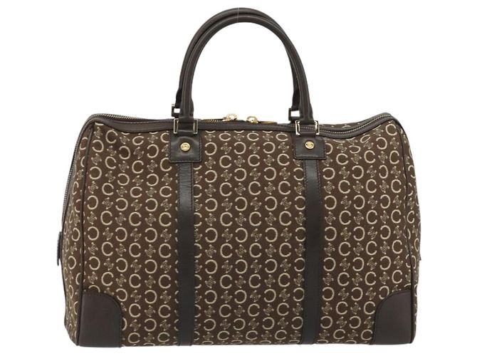 Céline CELINE Borsa Boston in Tela C Macadam Marrone Oro Auth gh2216A D'oro - vista 2