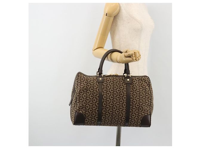 Céline CELINE Borsa Boston in Tela C Macadam Marrone Oro Auth gh2216A D'oro - vista 23