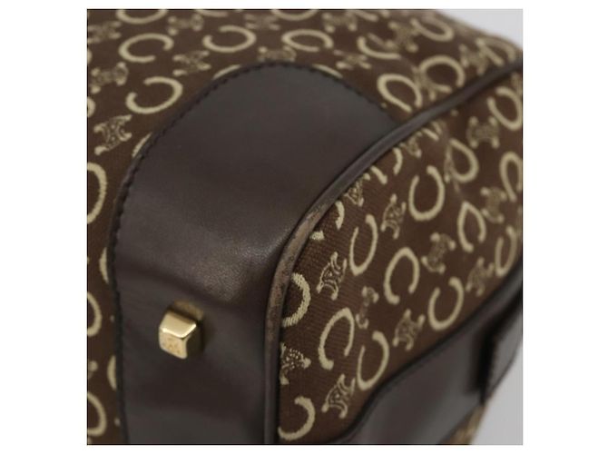 Céline CELINE Borsa Boston in Tela C Macadam Marrone Oro Auth gh2216A D'oro - vista 9