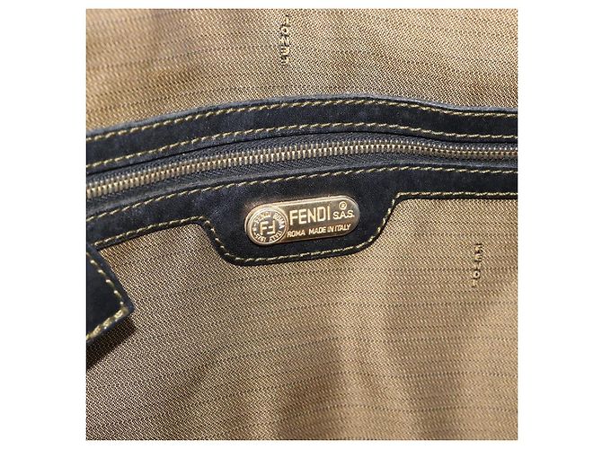 FENDI Zucca Canvas Handtasche Schwarz Braun Authentisch mr2746 - Ansicht 11
