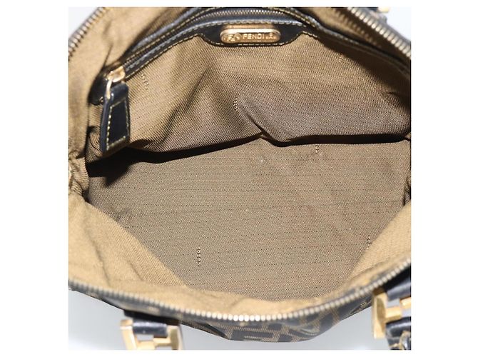 FENDI Zucca Canvas Handtasche Schwarz Braun Authentisch mr2746 - Ansicht 12