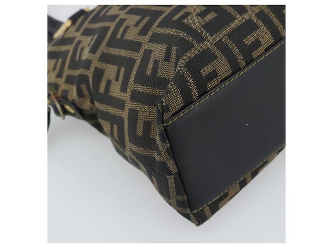 FENDI Zucca Canvas Handtasche Schwarz Braun Authentisch mr2746 - Ansicht 14
