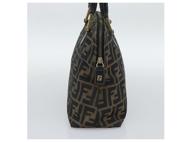 FENDI Zucca Canvas Handtasche Schwarz Braun Authentisch mr2746 - Ansicht 3