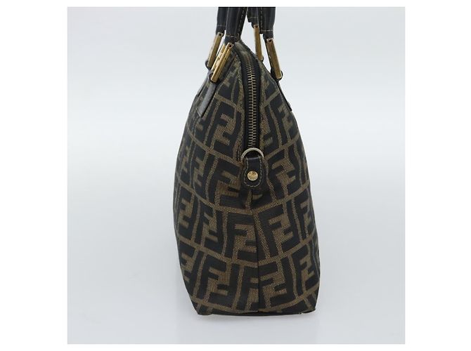 FENDI Zucca Canvas Handtasche Schwarz Braun Authentisch mr2746 - Ansicht 4