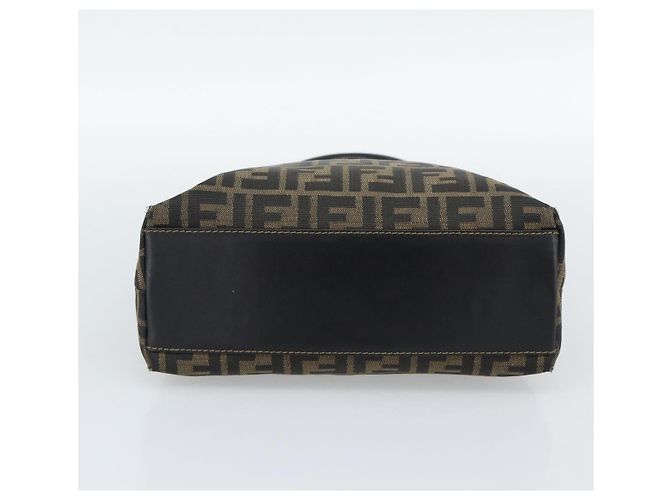 FENDI Zucca Canvas Handtasche Schwarz Braun Authentisch mr2746 - Ansicht 5