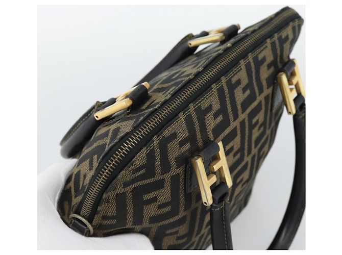 FENDI Zucca Canvas Handtasche Schwarz Braun Authentisch mr2746 - Ansicht 6