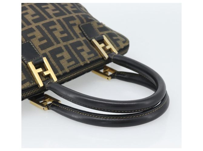 FENDI Zucca Canvas Handtasche Schwarz Braun Authentisch mr2746 - Ansicht 7