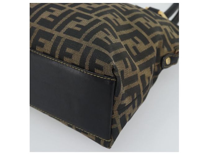 FENDI Zucca Canvas Handtasche Schwarz Braun Authentisch mr2746 - Ansicht 9