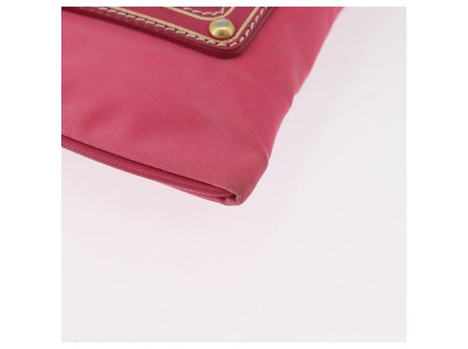 Borsa a Spalla PRADA Nylon Rosa Oro Auth BSZ681 D'oro - vista 10