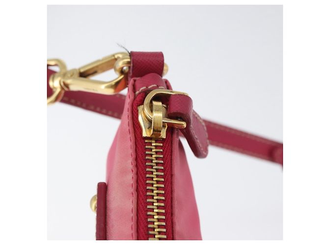 Borsa a Spalla PRADA Nylon Rosa Oro Auth BSZ681 D'oro - vista 14