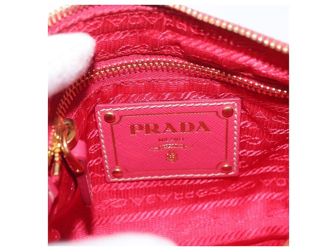 Borsa a Spalla PRADA Nylon Rosa Oro Auth BSZ681 D'oro - vista 16