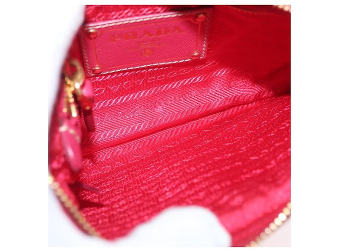 Borsa a Spalla PRADA Nylon Rosa Oro Auth BSZ681 D'oro - vista 17