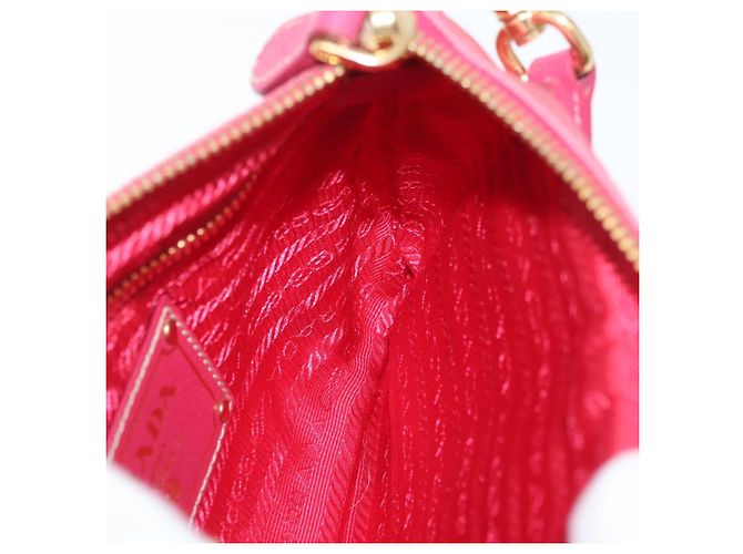 Borsa a Spalla PRADA Nylon Rosa Oro Auth BSZ681 D'oro - vista 18