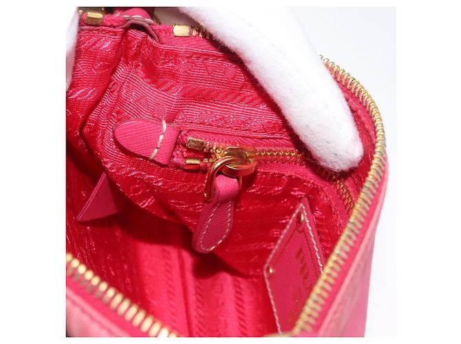 Borsa a Spalla PRADA Nylon Rosa Oro Auth BSZ681 D'oro - vista 20