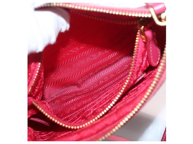 Borsa a Spalla PRADA Nylon Rosa Oro Auth BSZ681 D'oro - vista 21