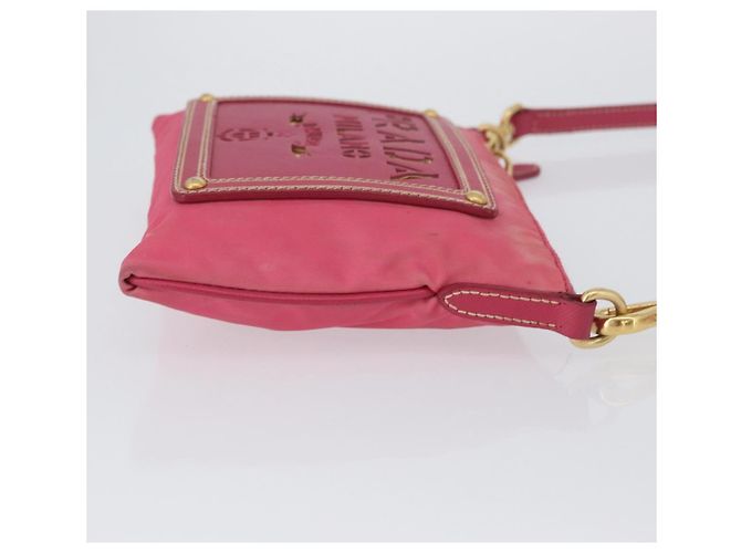 Borsa a Spalla PRADA Nylon Rosa Oro Auth BSZ681 D'oro - vista 4