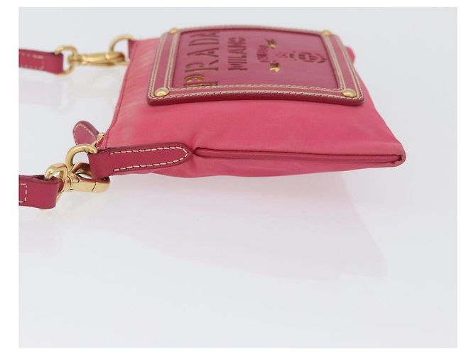 Borsa a Spalla PRADA Nylon Rosa Oro Auth BSZ681 D'oro - vista 5