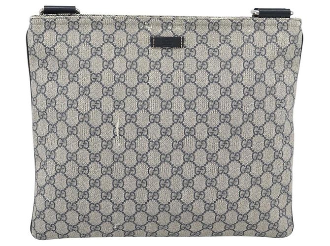 Borsa a tracolla GUCCI GG Supreme PVC Blu Navy Argento 201446 Auth mr2750A - vista 13