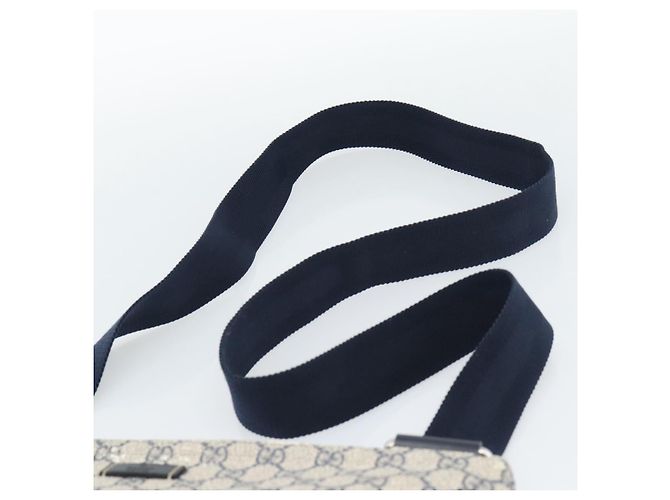 Borsa a tracolla GUCCI GG Supreme PVC Blu Navy Argento 201446 Auth mr2750A - vista 14