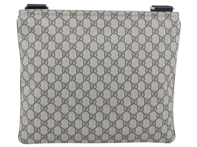 Borsa a tracolla GUCCI GG Supreme PVC Blu Navy Argento 201446 Auth mr2750A - vista 2