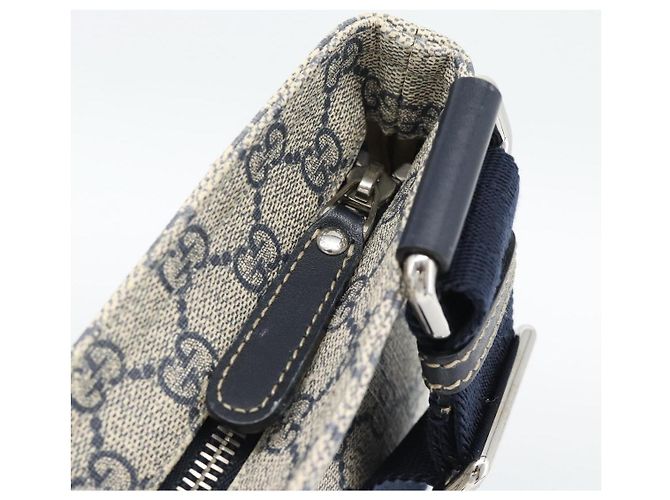 Borsa a tracolla GUCCI GG Supreme PVC Blu Navy Argento 201446 Auth mr2750A - vista 20
