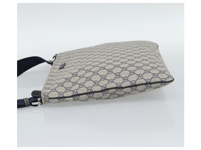 Borsa a tracolla GUCCI GG Supreme PVC Blu Navy Argento 201446 Auth mr2750A - vista 3